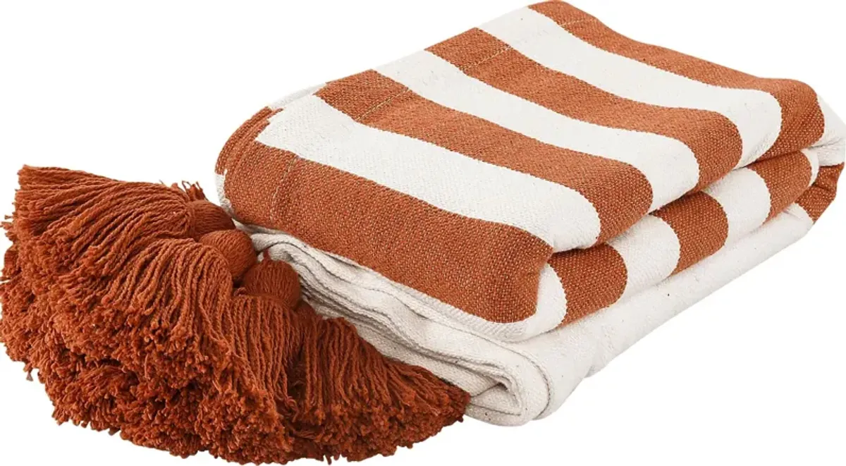 Olive Lane Orange Throw Blanket