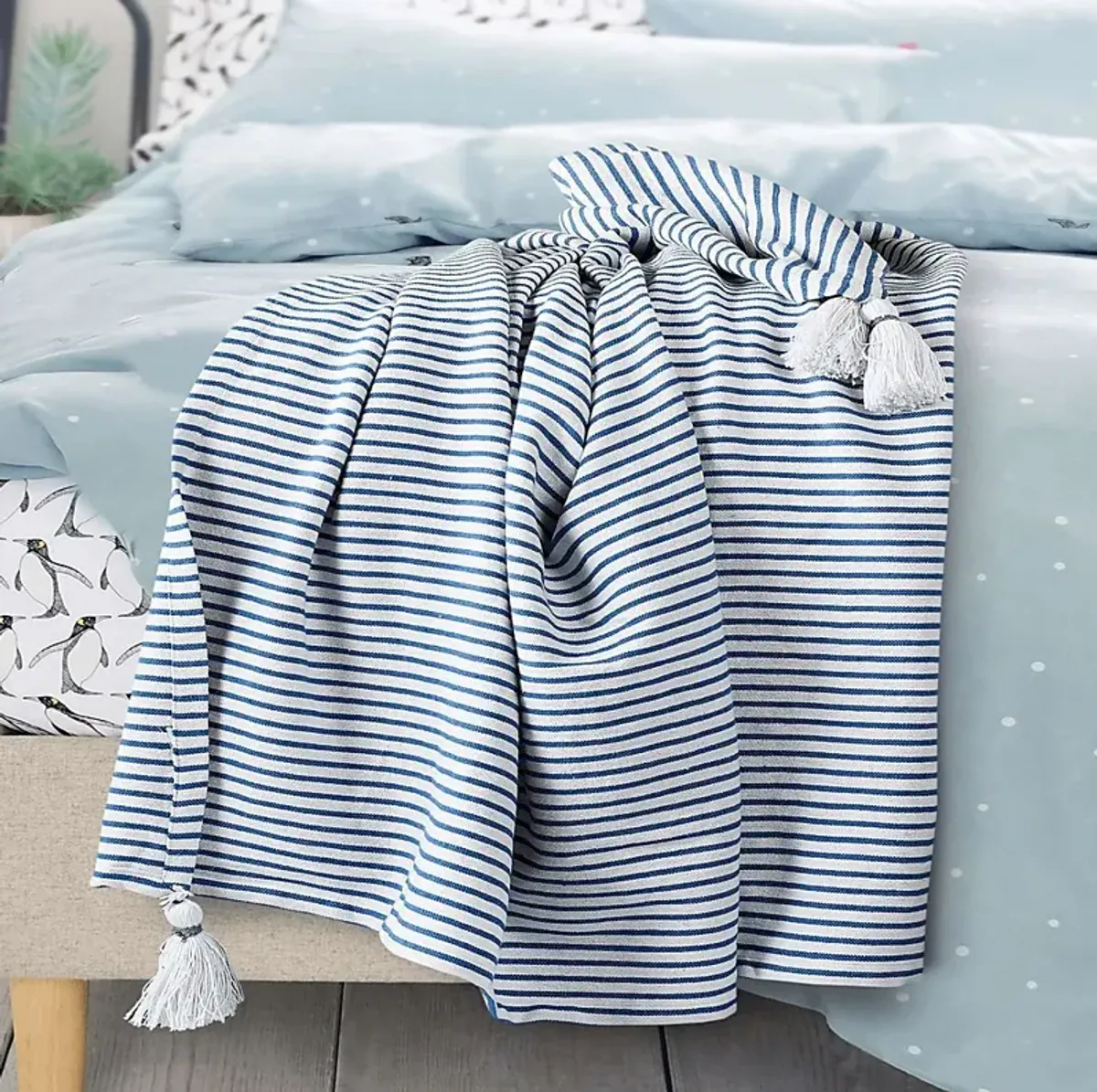 Silver Way Blue Throw Blanket