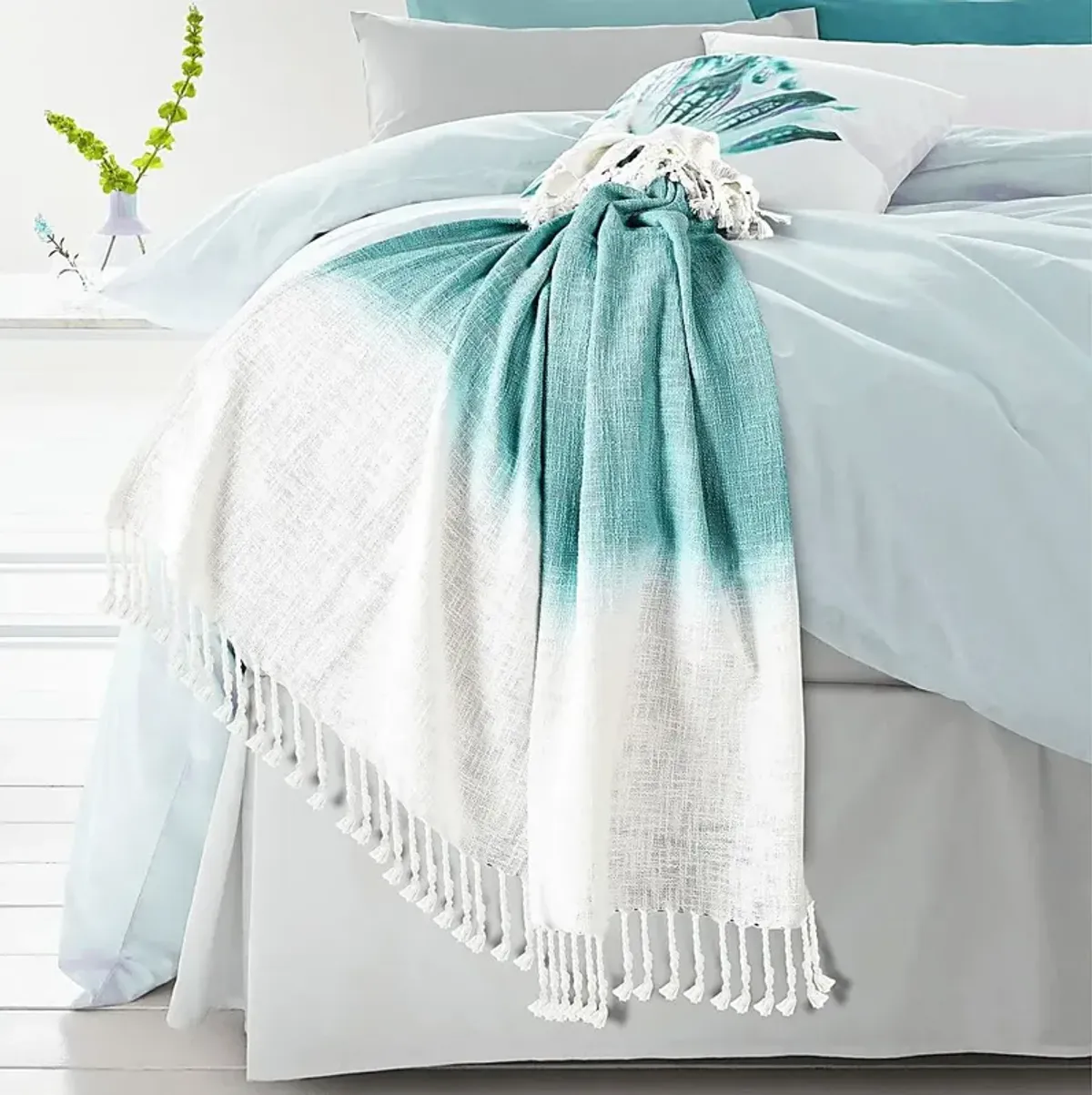 Jewel Row Blue Throw Blanket