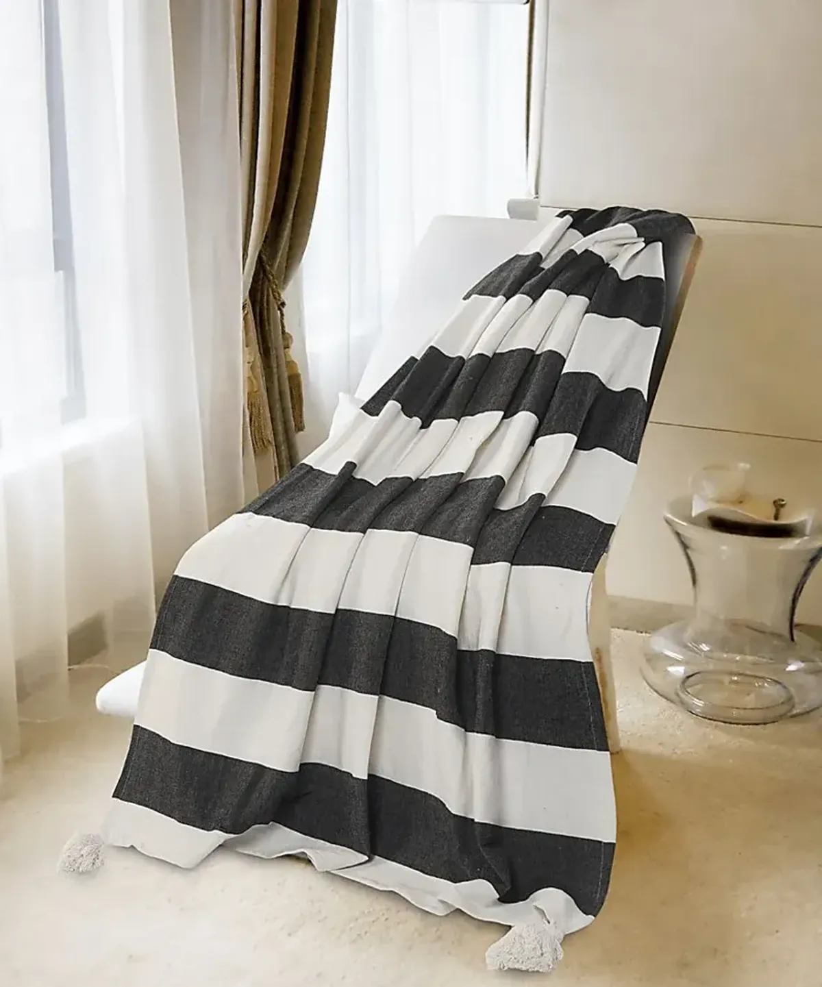 Nokodes Black Throw Blanket