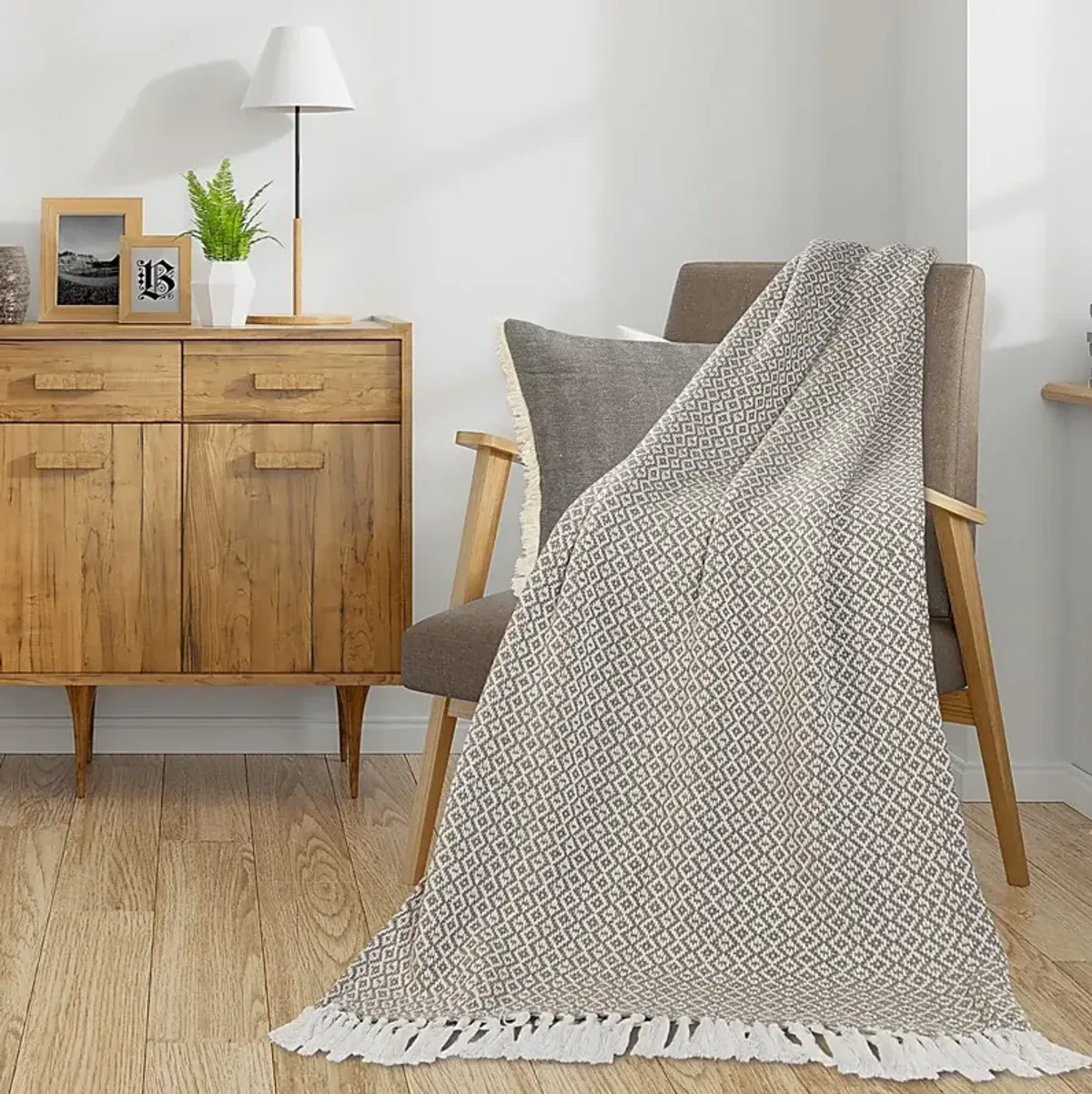 Allerbel Tan Throw Blanket