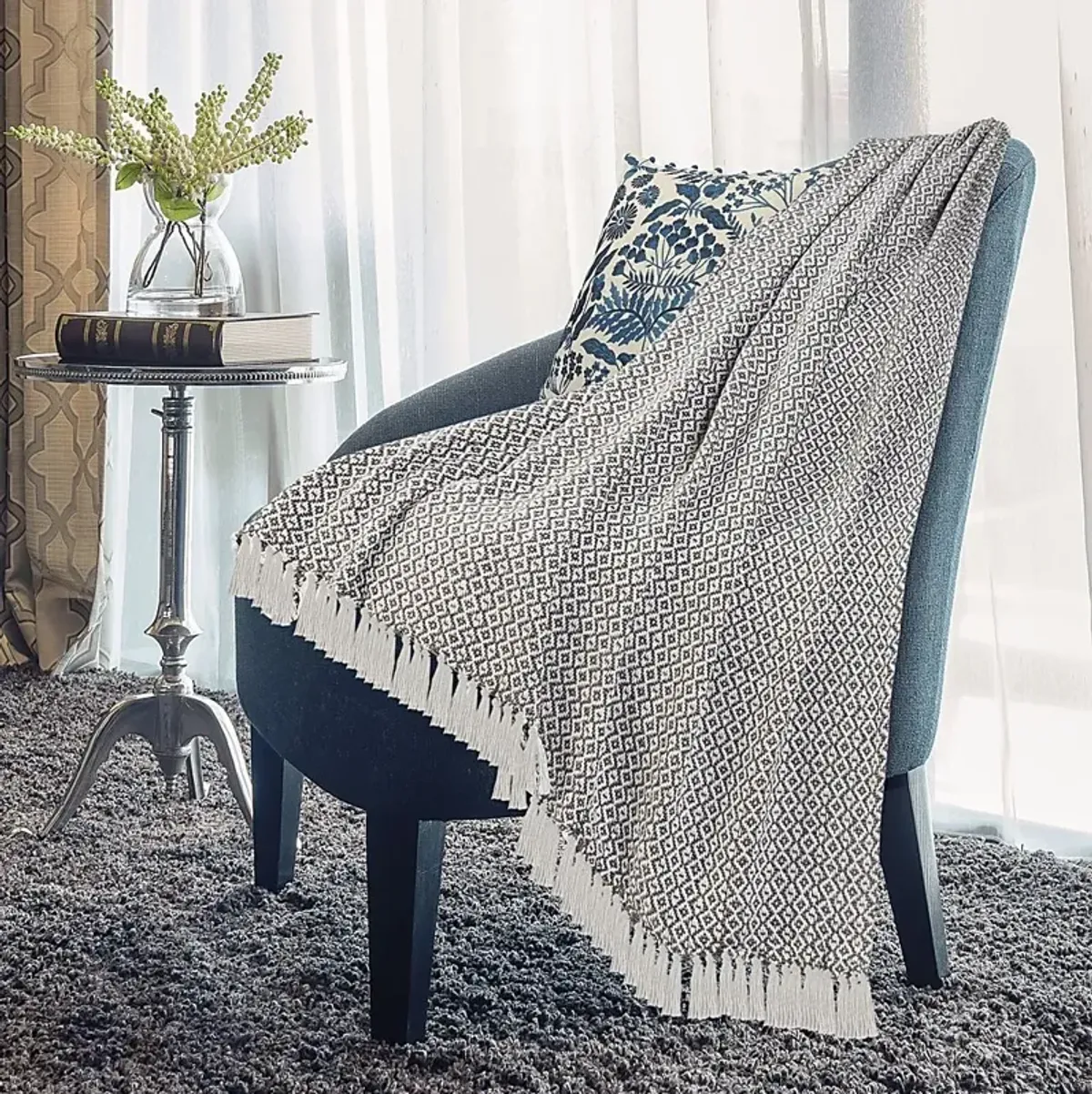 Allerbel Gray Throw Blanket