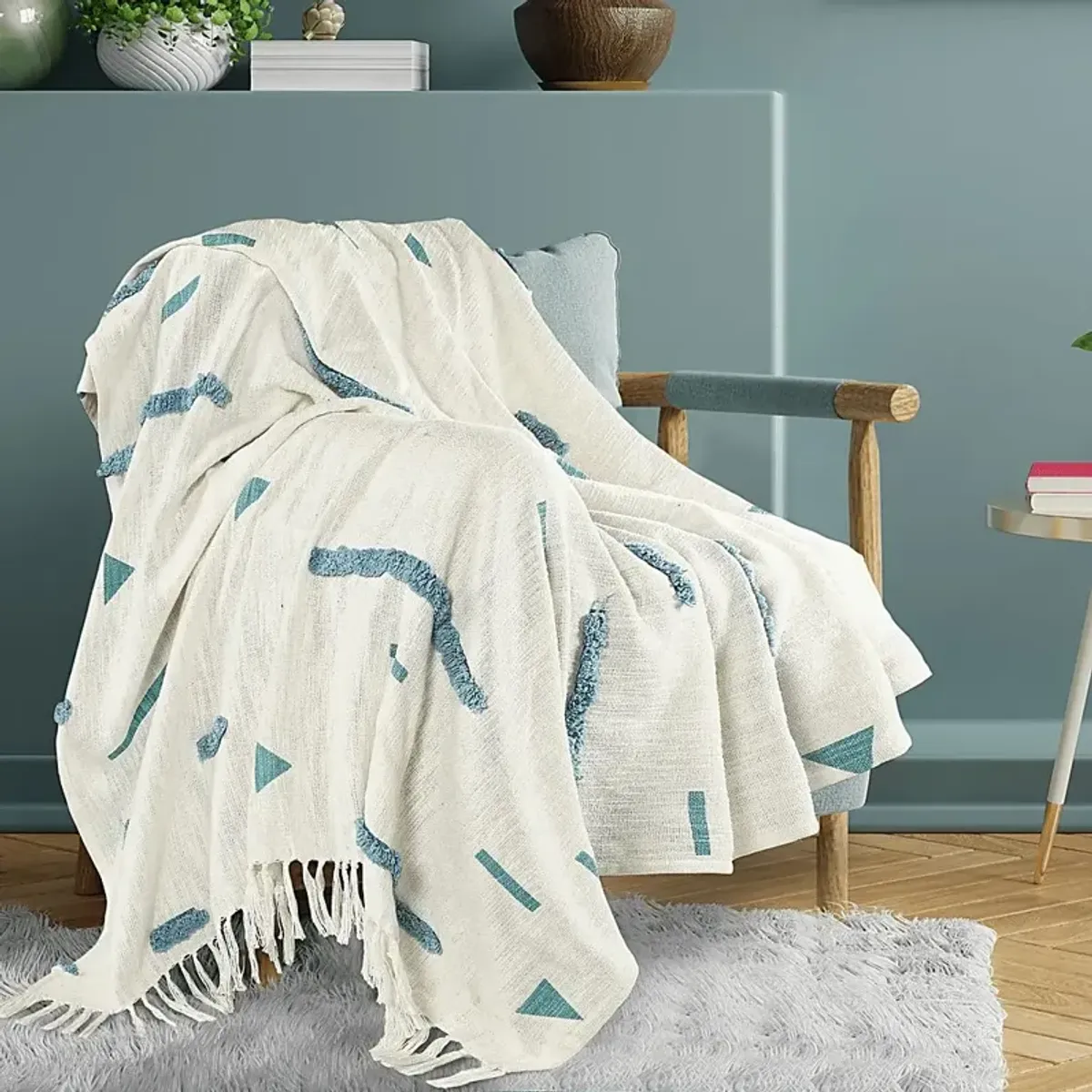 Windrane Cream Throw Blanket