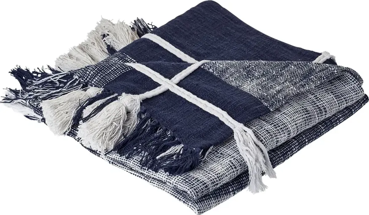 Mayrich Navy Throw Blanket