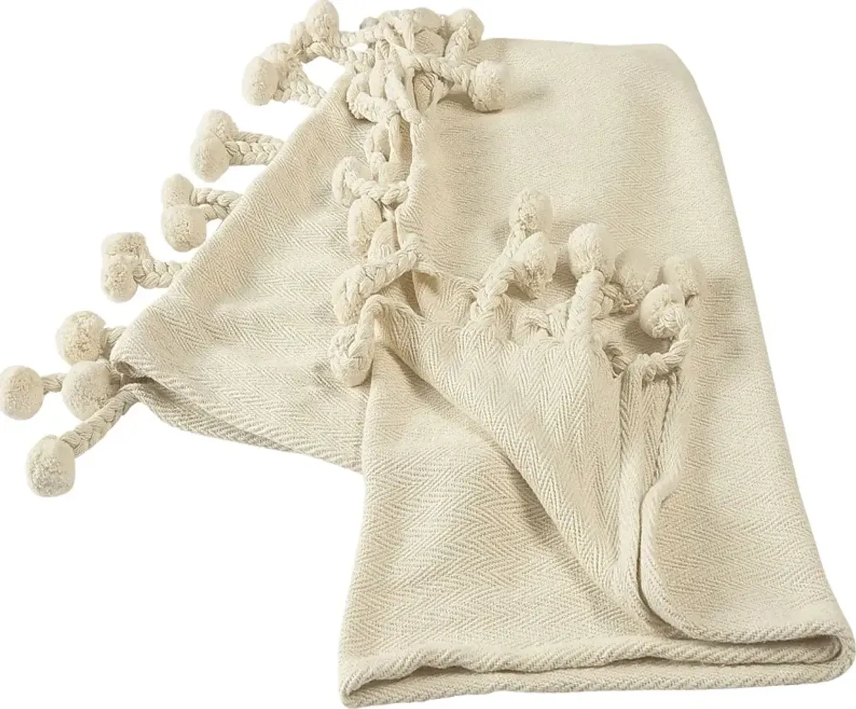 Crossmar Cream Throw Blanket
