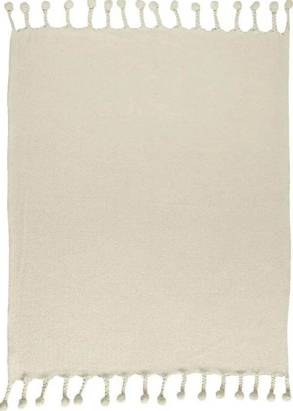 Crossmar Cream Throw Blanket