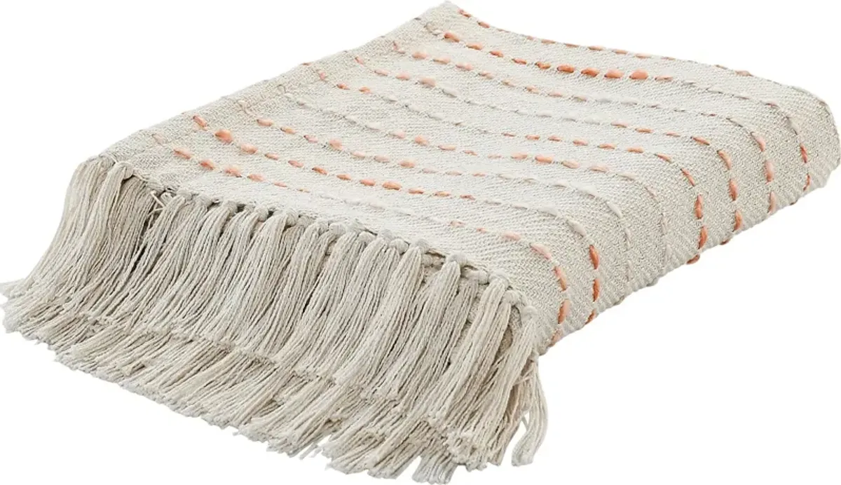 Torrent Peach Throw Blanket
