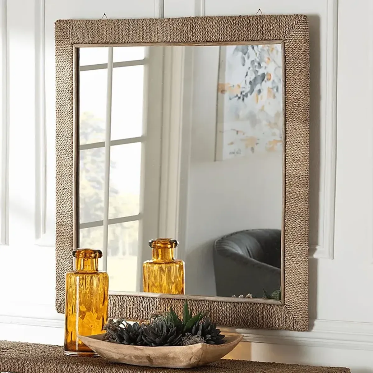 Deaven Brown Square Mirror