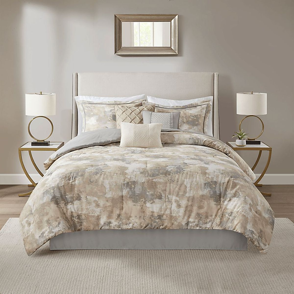 Sophora Gray 7 Pc Queen Comforter Set