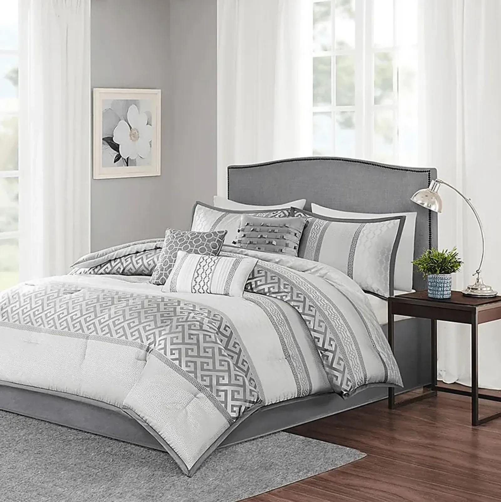 Texella Gray 7 Pc King Comforter Set