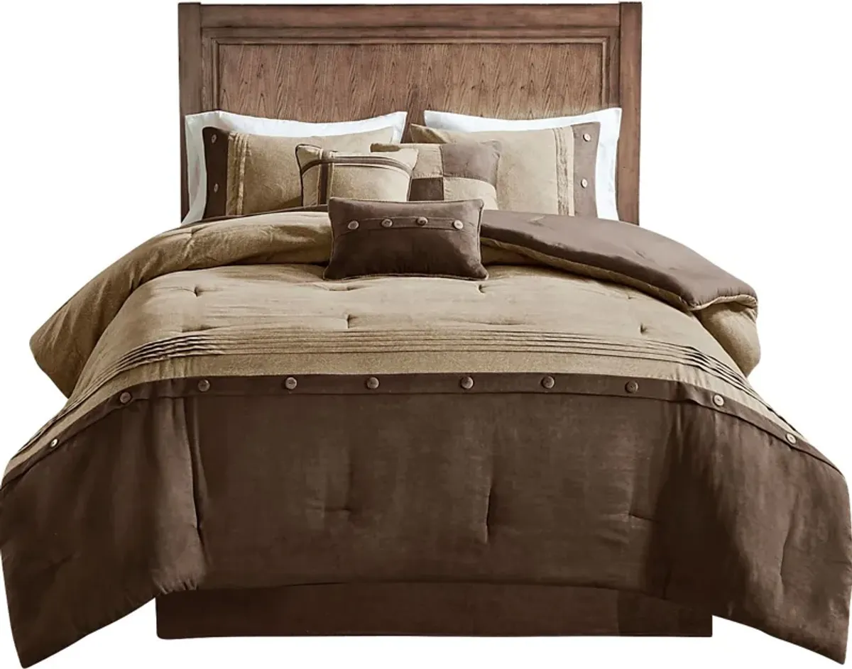 Borchard Brown 7 Pc California King Comforter Set