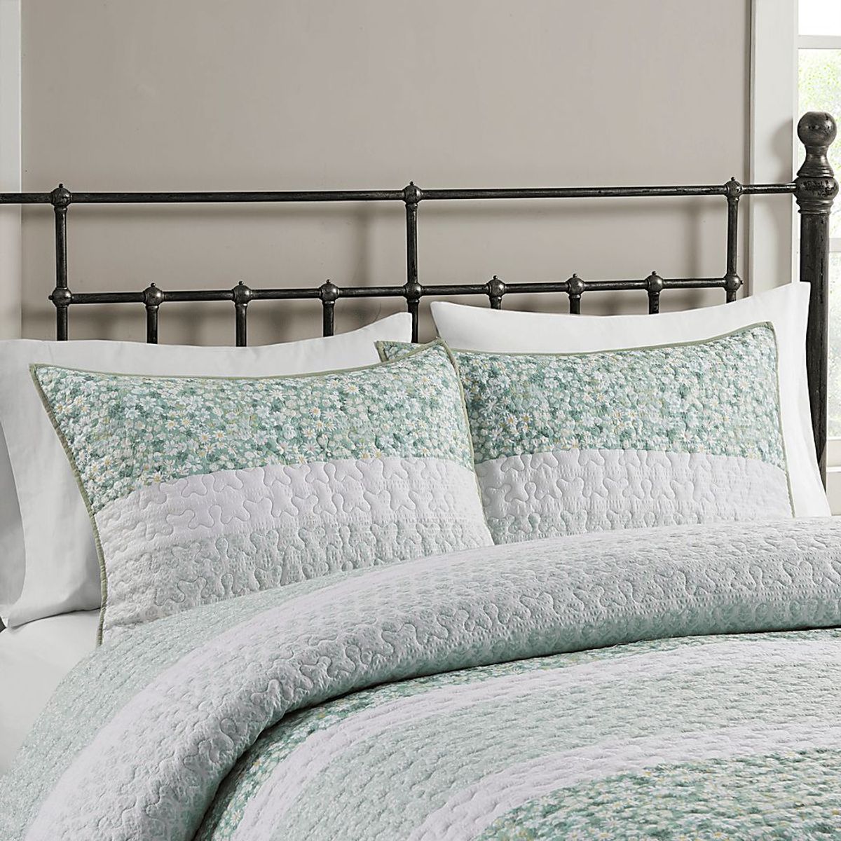 Chapote Green 4 Pc King/California King Quilt Set