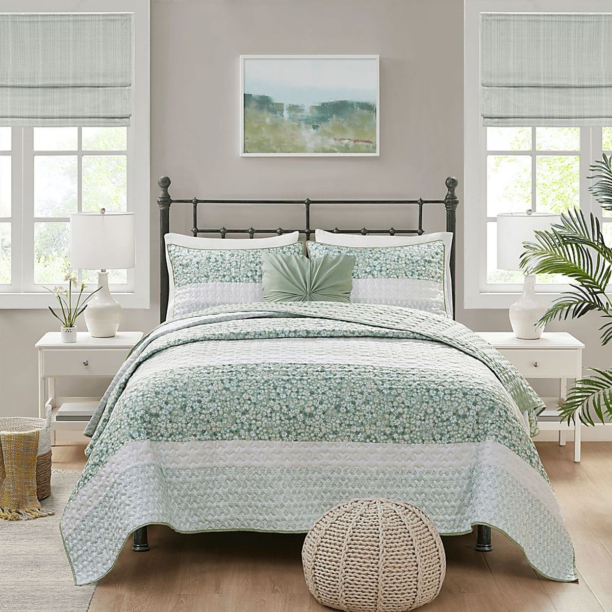 Chapote Green 4 Pc King/California King Quilt Set