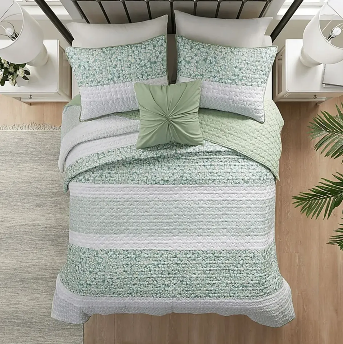 Chapote Green 4 Pc King/California King Quilt Set