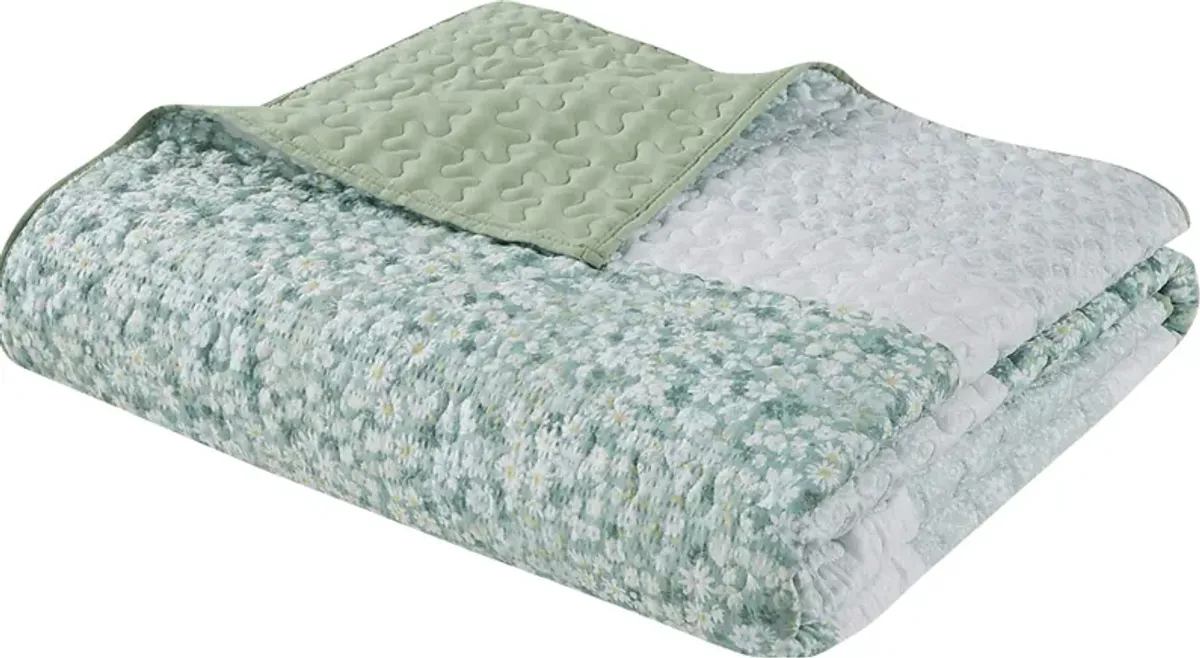 Chapote Green 4 Pc King/California King Quilt Set