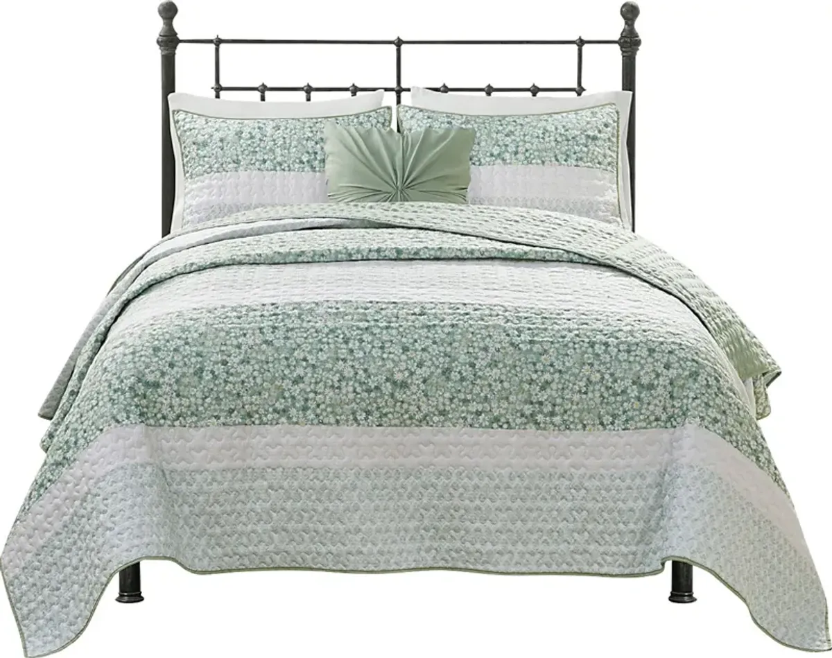 Chapote Green 4 Pc King/California King Quilt Set