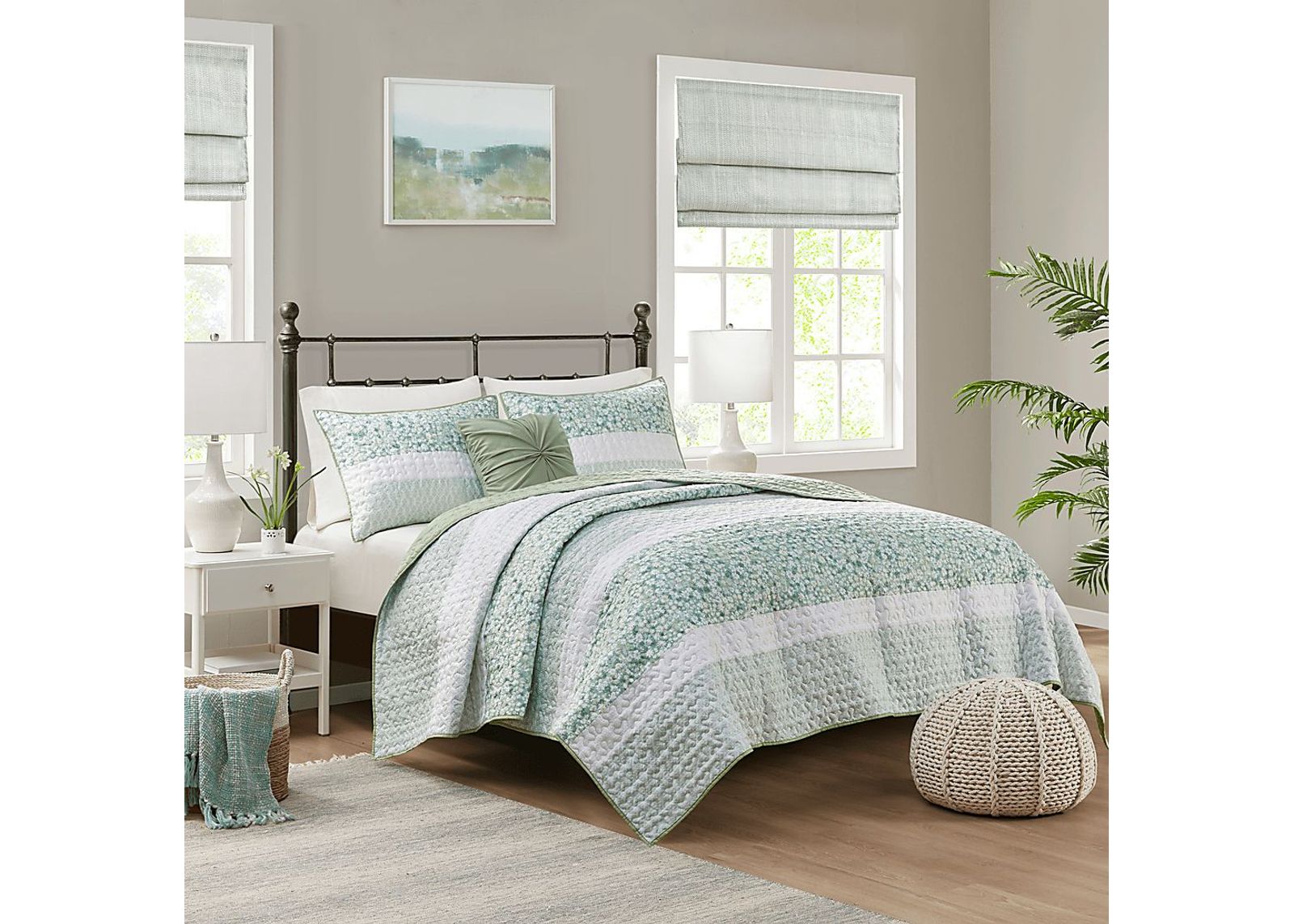 Chapote Green 4 Pc King/California King Quilt Set