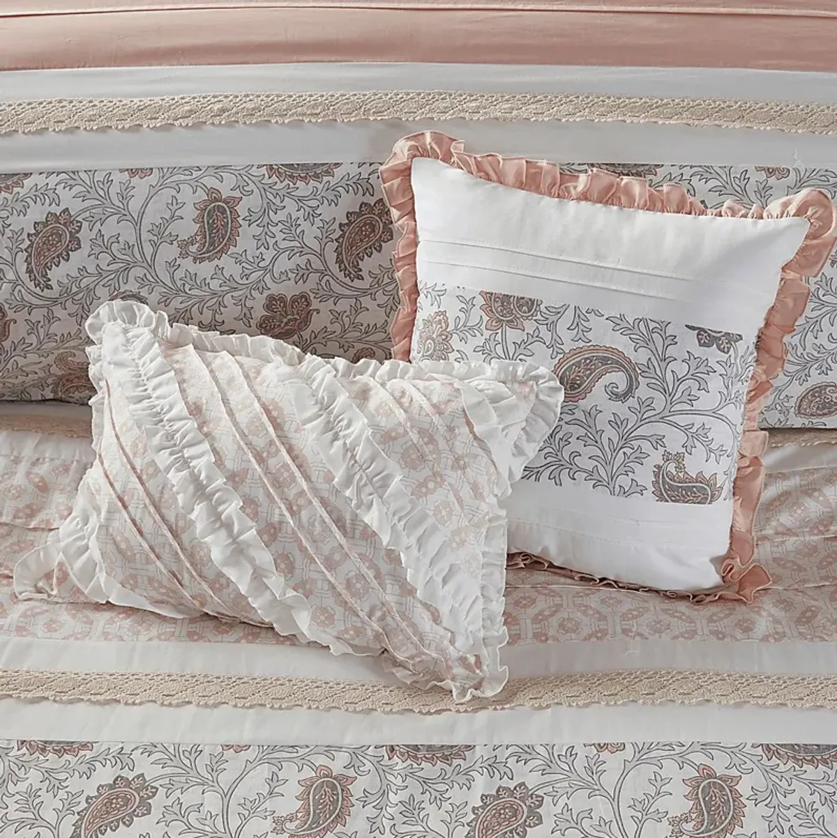 Marjory Blush 9 Pc Queen Comforter Set