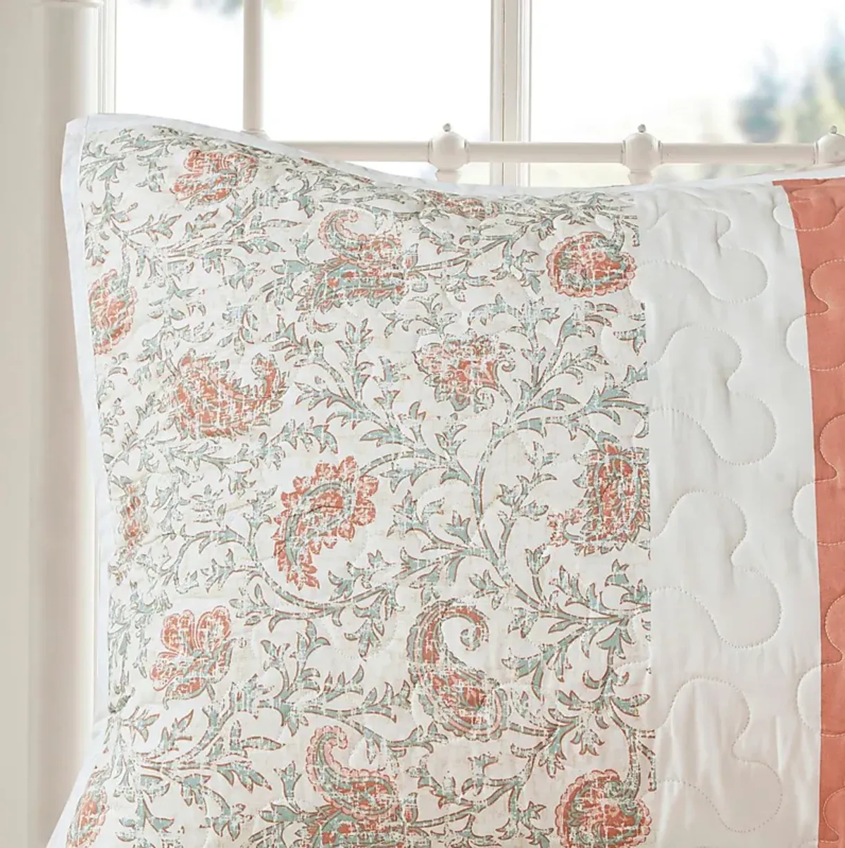 Marjory Coral 6 Pc Full/Queen Quilt Set