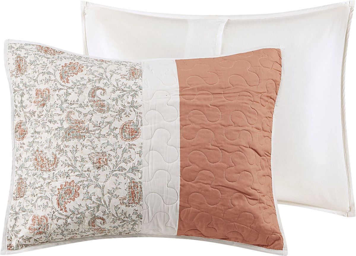 Marjory Coral 6 Pc Full/Queen Quilt Set