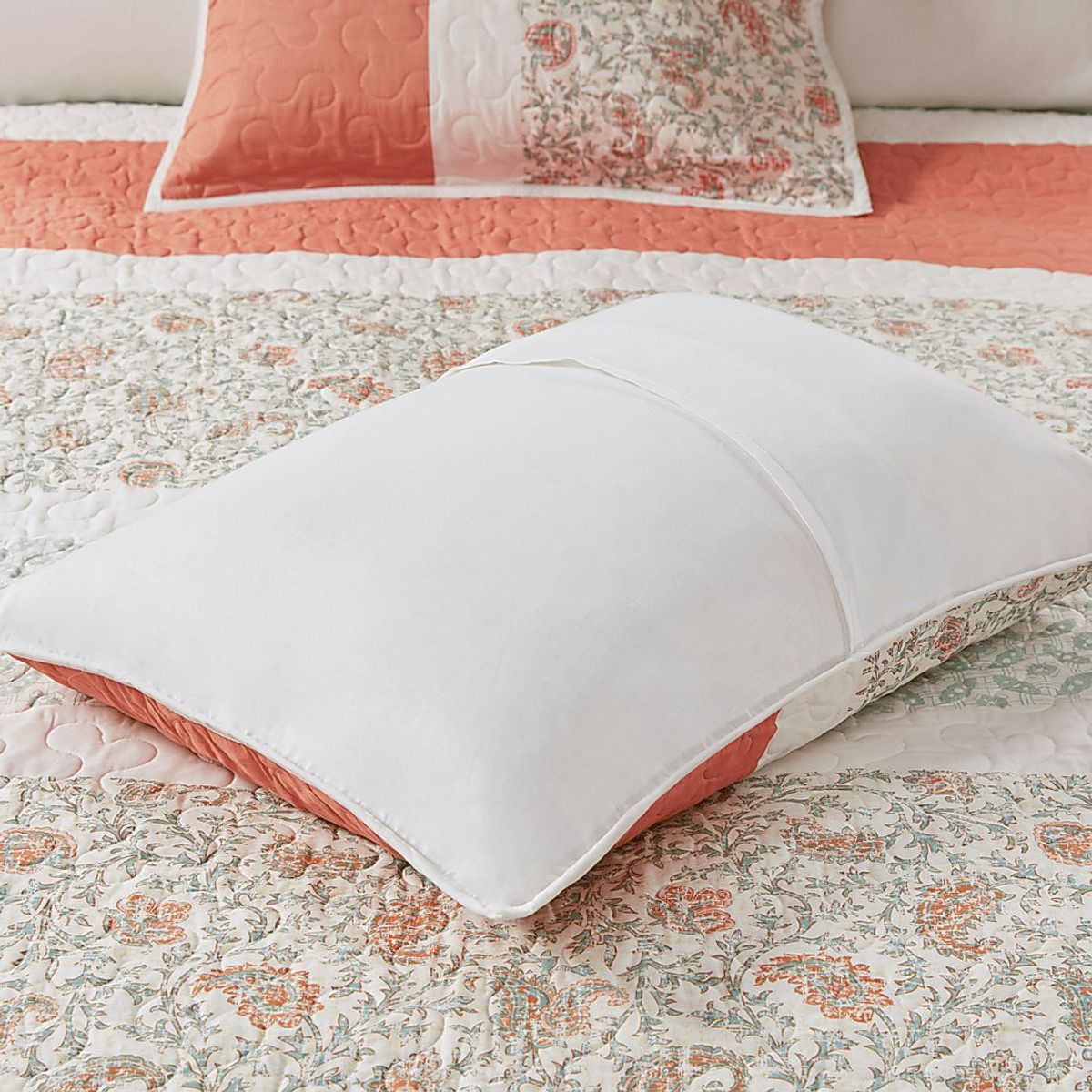 Marjory Coral 6 Pc Full/Queen Quilt Set