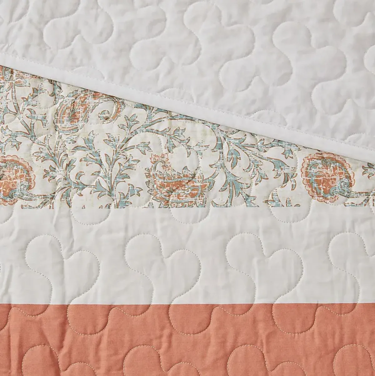 Marjory Coral 6 Pc Full/Queen Quilt Set