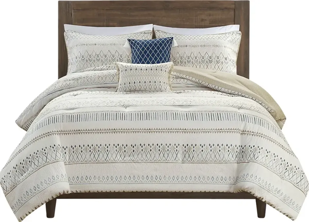 Shofner Taupe 5 Pc Full/Queen Comforter Set