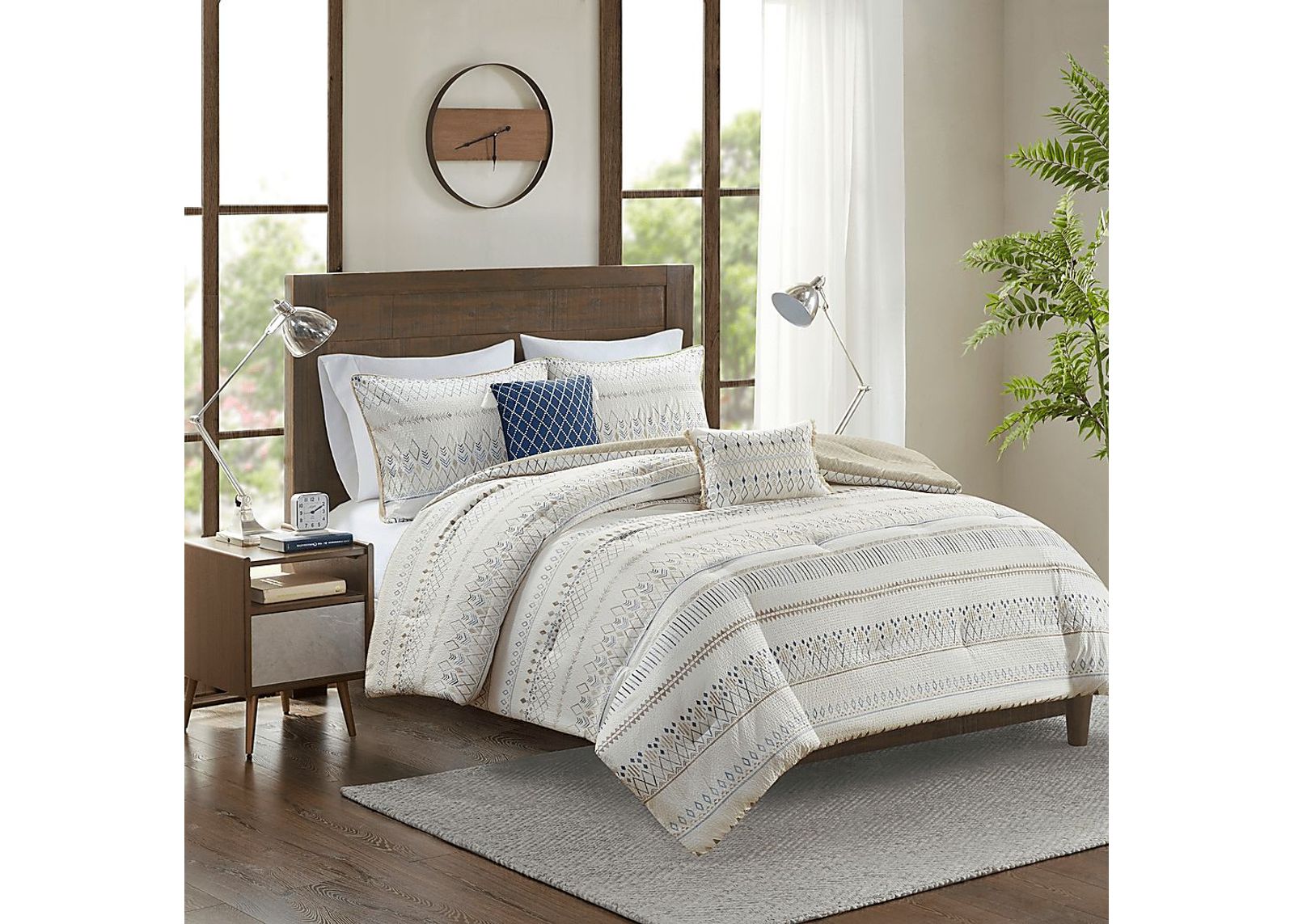 Shofner Taupe 5 Pc Full/Queen Comforter Set