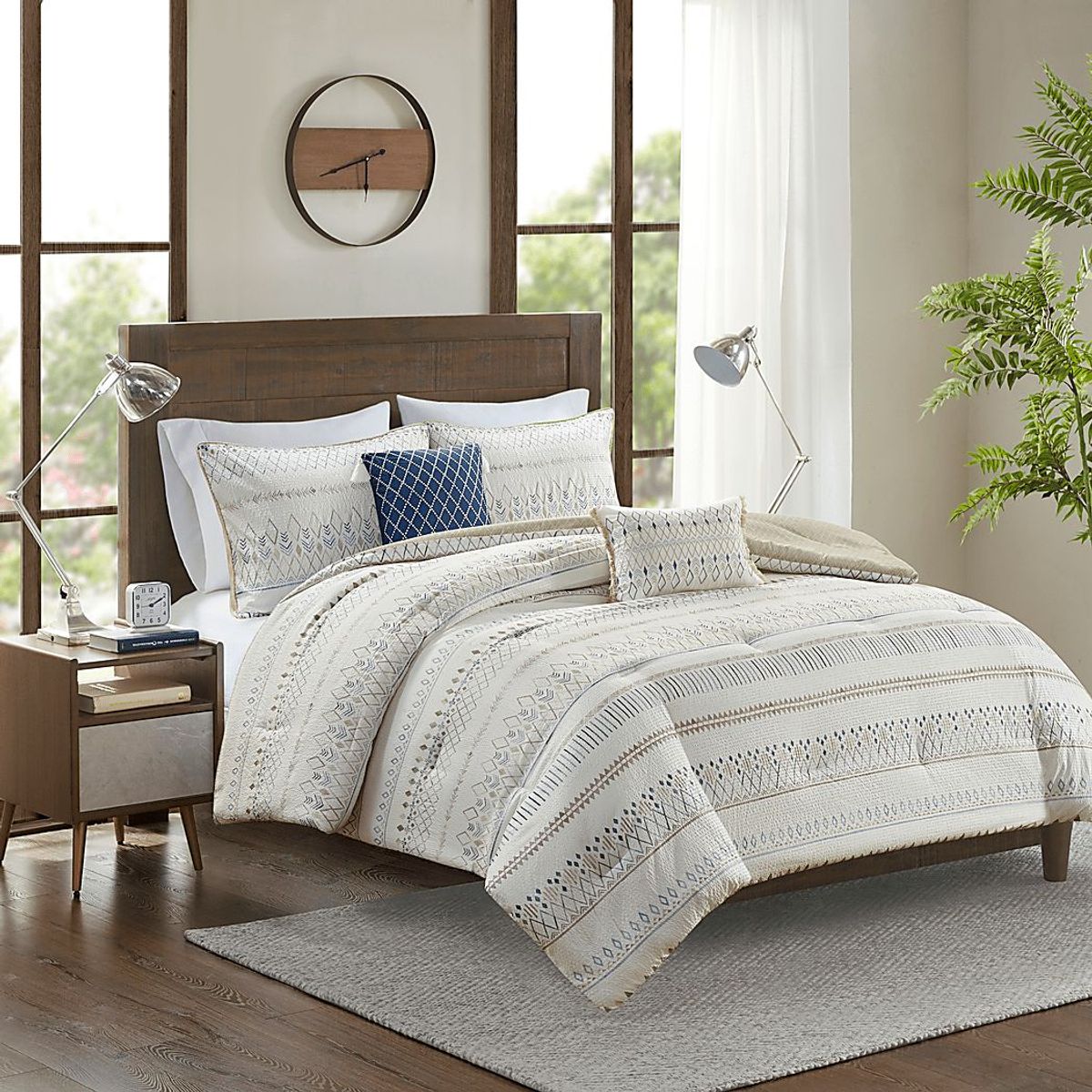 Shofner Taupe 5 Pc Full/Queen Comforter Set