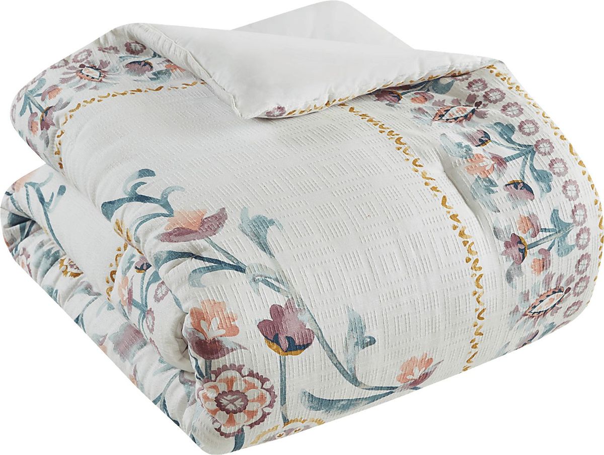 Troywood White 4 Pc Full/Queen Comforter Set