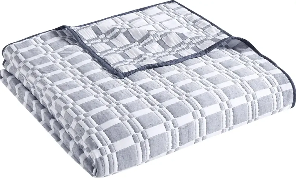 Viriole Gray 3 Pc Full/Queen Coverlet Set