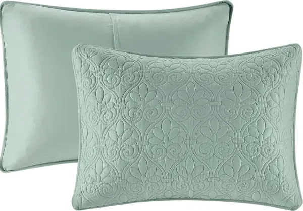Toyah Seafoam Green 3 Pc Queen Bedspread Set