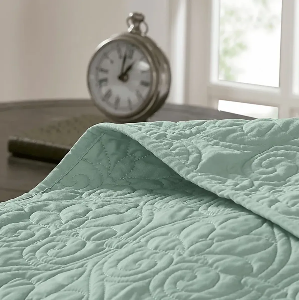 Toyah Seafoam Green 3 Pc King Bedspread Set