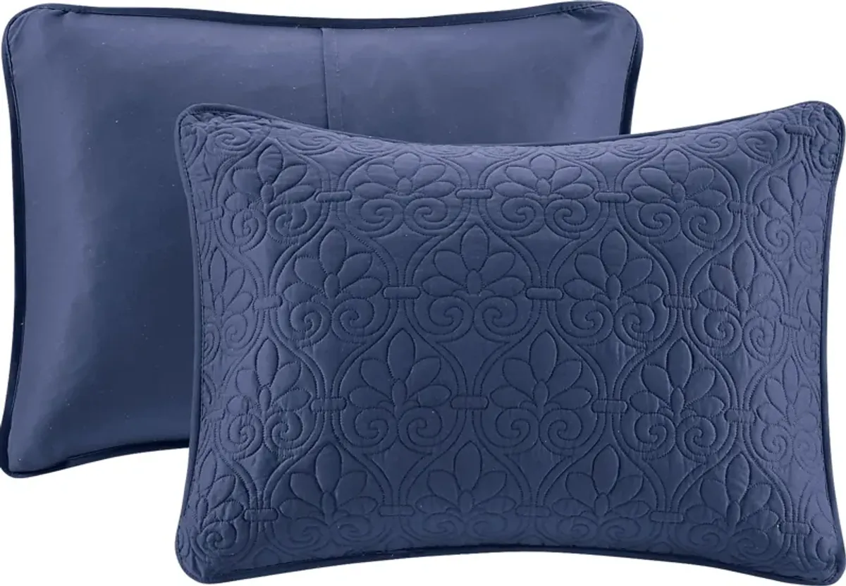 Toyah Navy 3 Pc Queen Bedspread Set