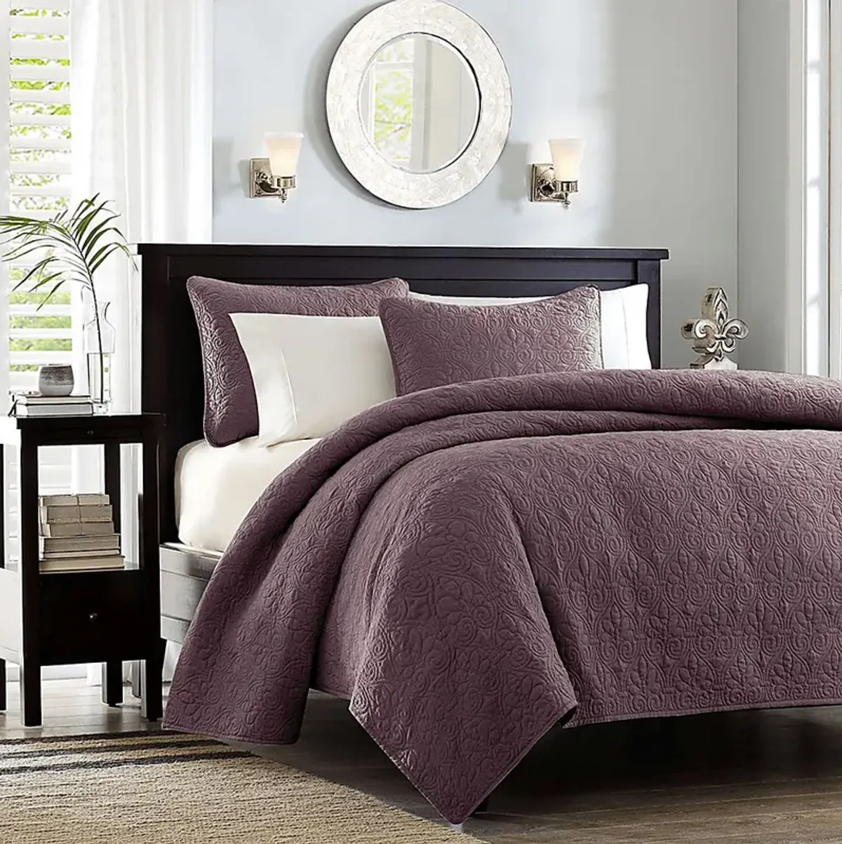 Toyah Purple 3 Pc King/California King Quilt Set