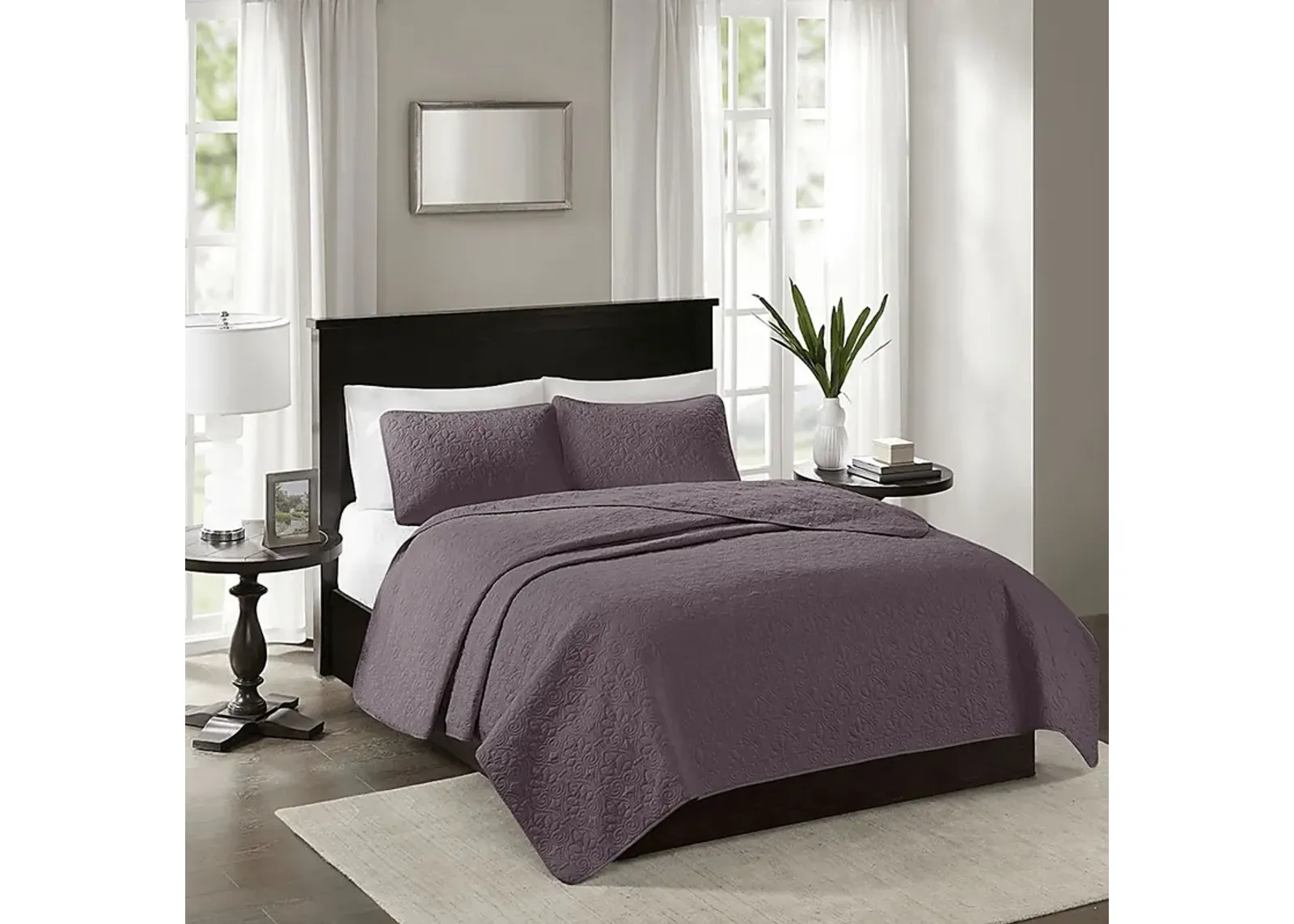 Toyah Purple 3 Pc King/California King Quilt Set