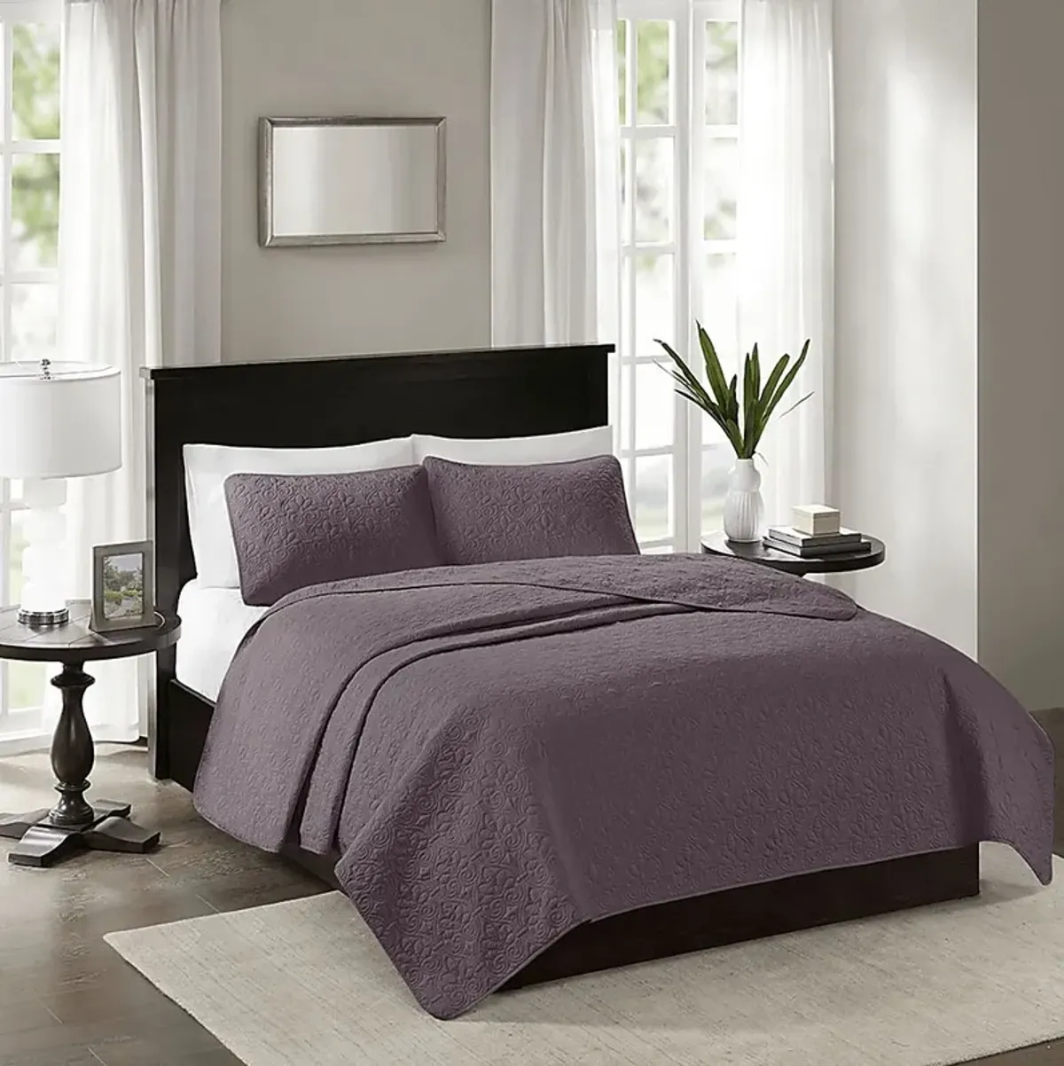 Toyah Purple 3 Pc King/California King Quilt Set