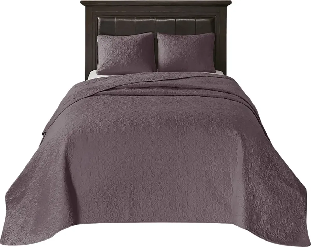 Toyah Purple 3 Pc King Bedspread Set