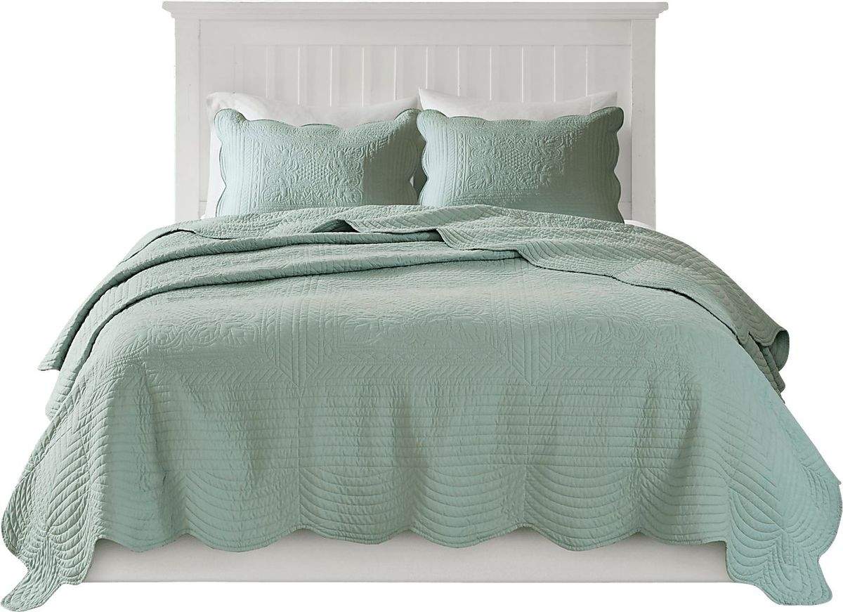 Friendswood Seafoam Green 3 Pc King/California King Quilt Set