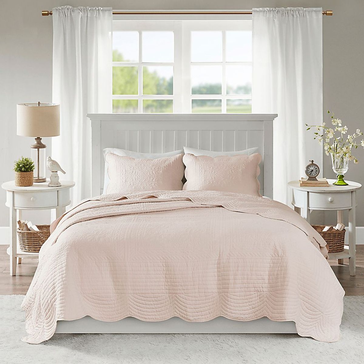 Friendswood Blush 3 Pc Full/Queen Quilt Set