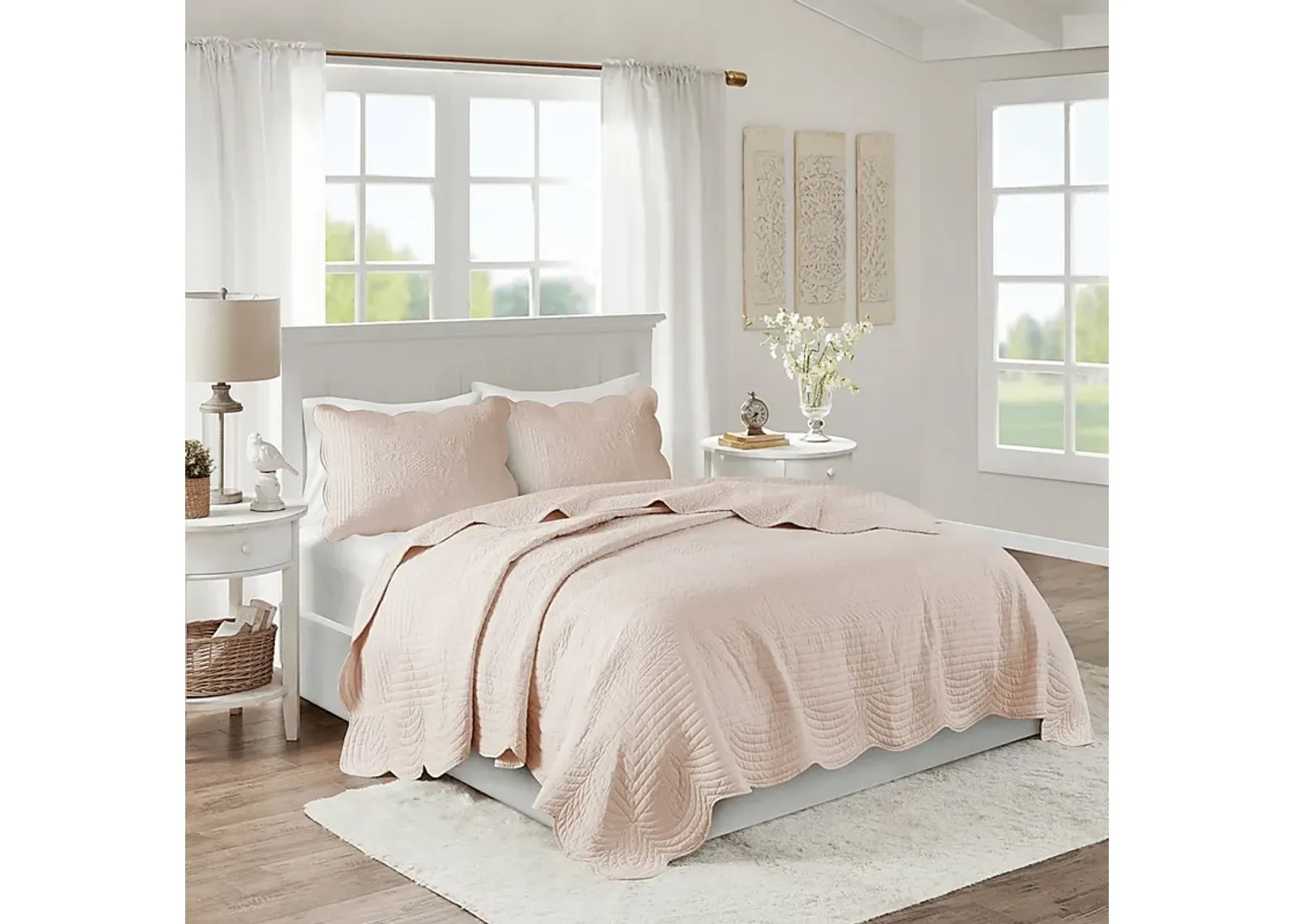 Friendswood Blush 3 Pc Full/Queen Quilt Set