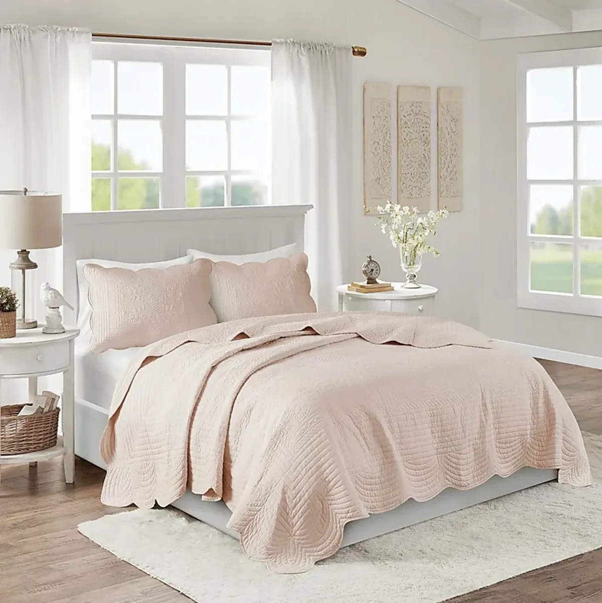 Friendswood Blush 3 Pc Full/Queen Quilt Set