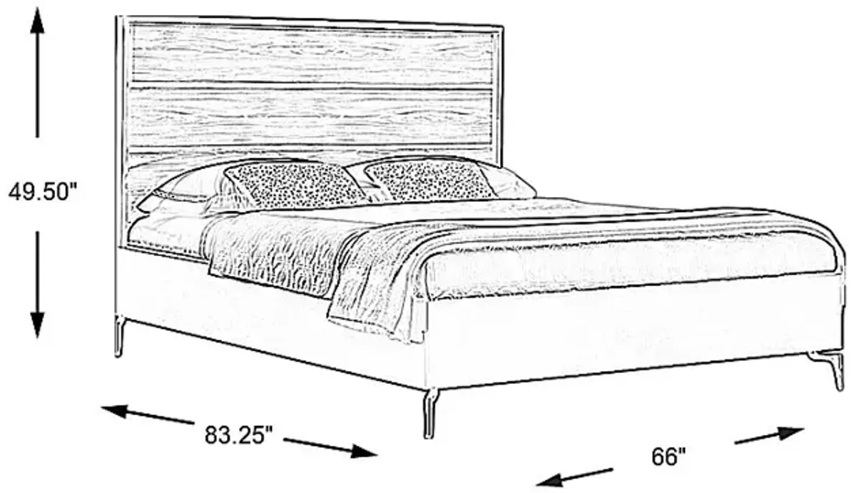 Esmedira Blue 3 Pc Queen Panel Bed