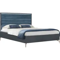 Esmedira Blue 3 Pc Queen Panel Bed
