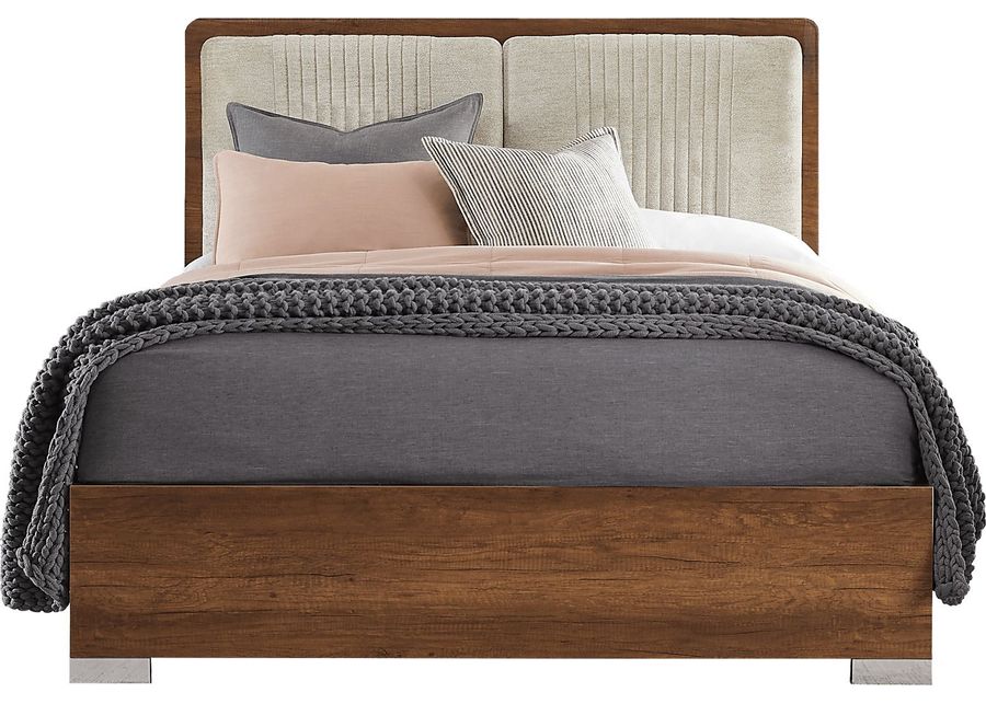 Jenner Walnut 3 Pc Queen Upholstered Bed