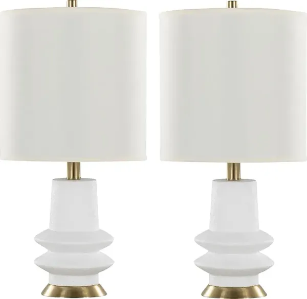 Domine Vista White Lamp. Set of 2