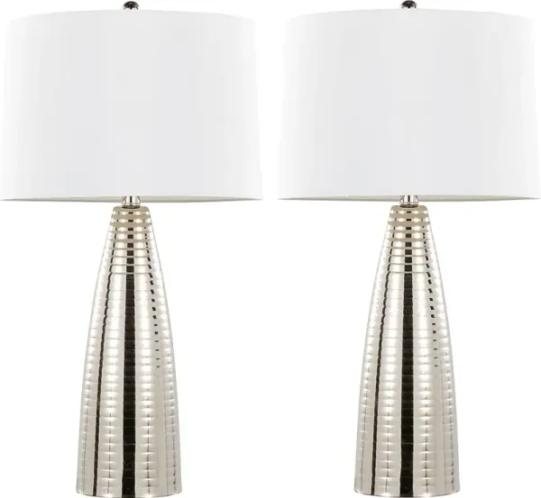Ewald Shade Silver Lamp, Set of 2