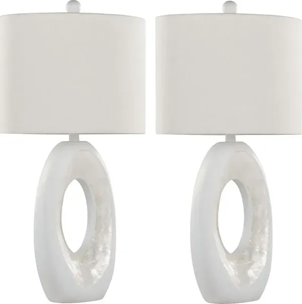 Giese Place White Lamp, Set of 2