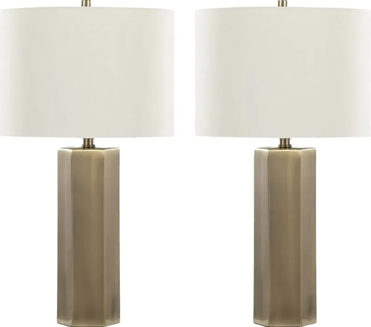 Wykes Isle Brass Lamp, Set of 2