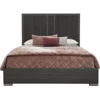 Luxe Point Black 3 Pc King Panel Bed